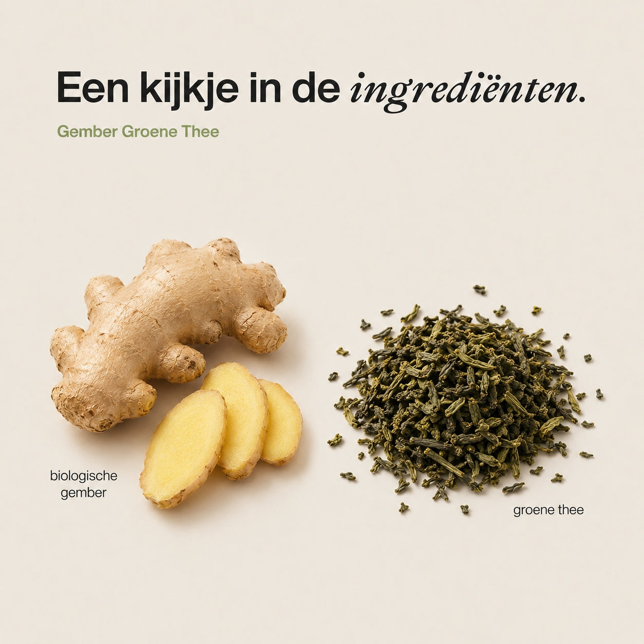 Gember met groene thee
